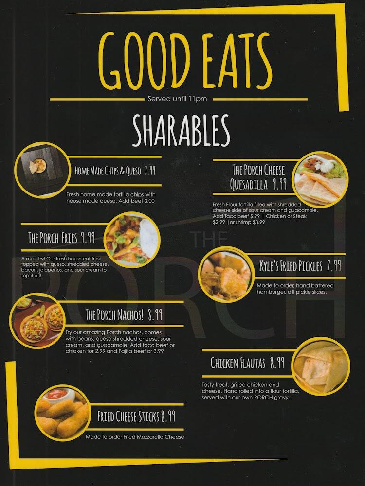 The Porch Patio Bar & Kitchen Menu image 2